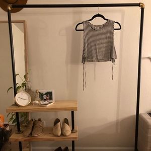 White and Black stripped crop